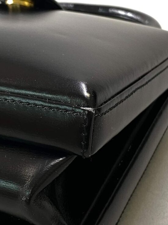 Loewe Vintage Handbag Anagram Logo Black Leather Bag - Picture 8 of 10